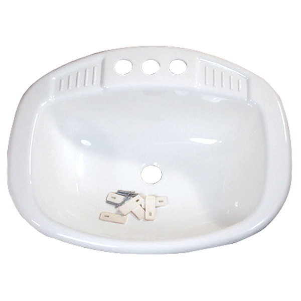 Lasalle Bristol LaSalle Bristol 16 270PW Oval Lavatory Sink With 3 Mounting Holes - White 16 270PW